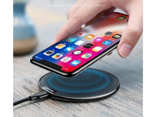 Baseus Qi Wireless Ladestation mit Lederoberfläche schwarz