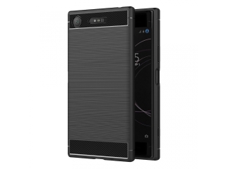 Sony Xperia XZ1 Carbon Gummi Hülle TPU Case schwarz