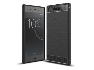 Sony Xperia XZ1 Carbon Gummi Hülle TPU Case schwarz
