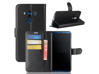 Huawei Mate 10 Pro Lederhülle Portemonnaie Karten Etui schwarz