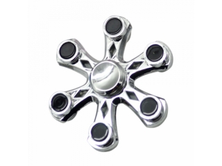 Fidget Spinner Six Star Flower - 6 Sternen Blume - silber