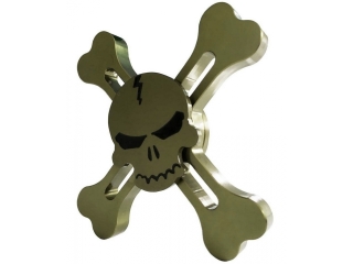 Fidget Spinner Skull and Bones Totenkopf Spinner - gold dunkel