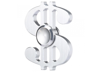 Dollar Sign Premium Fidget Spinner aus Aluminium - silber