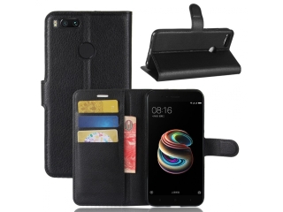 Xiaomi Mi A1 Lederhülle Portemonnaie Karten Etui schwarz