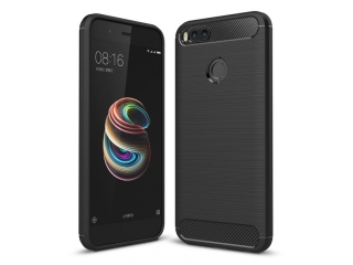 Xiaomi Mi A1 Carbon Gummi Hülle TPU Case schwarz