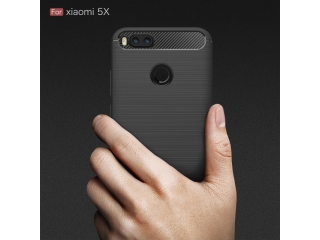 Xiaomi Mi A1 Carbon Gummi Hülle TPU Case schwarz