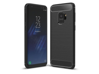 Samsung Galaxy S9 TPU Carbon Flex Gummi Hülle Thin Softcase - schwarz