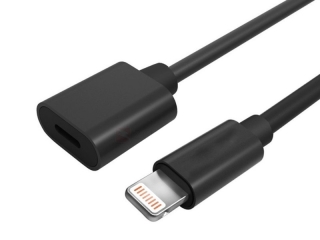 Lightning (male) zu Lightning (female) Verlängerungskabel 10cm schwarz