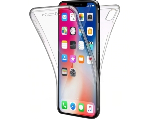 360 Grad iPhone X Touch Case Transparent Klar Silikon TPU Rundumschutz