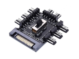 8-Fach PC Lüfter (3pin, 12V) auf SATA Stromversorgungs Board Mining