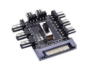 8-Fach PC Lüfter (3pin, 12V) auf SATA Stromversorgungs Board Mining