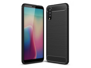 Huawei P20 Carbon Gummi Hülle TPU Case schwarz