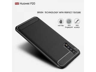Huawei P20 Carbon Gummi Hülle TPU Case schwarz