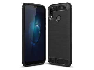 Huawei P20 Lite Carbon Gummi Hülle TPU Case schwarz