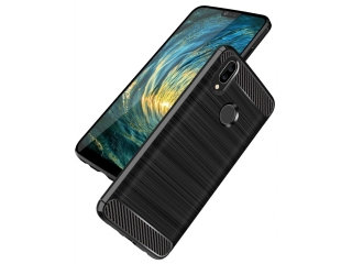 Huawei P20 Lite Carbon Gummi Hülle TPU Case schwarz