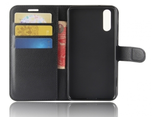 Huawei P20 Pro Lederhülle Portemonnaie Karten Etui schwarz