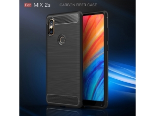 Xiaomi Mi Mix 2S Carbon Gummi Hülle TPU Case schwarz