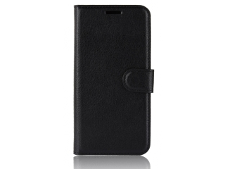 Samsung Galaxy A6 2018 Lederhülle Portemonnaie Karten Etui schwarz
