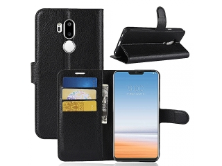 LG G7 Lederhülle Portemonnaie Karten Etui schwarz