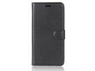 LG G7 Lederhülle Portemonnaie Karten Etui schwarz