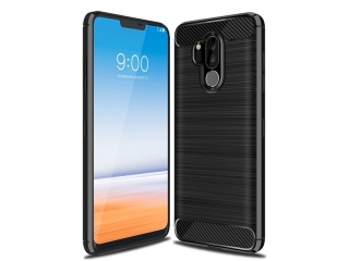 LG G7 Carbon Gummi Hülle TPU Case Cover flexibel schwarz