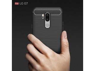 LG G7 Carbon Gummi Hülle TPU Case schwarz