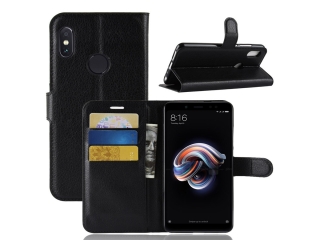 Xiaomi Redmi Note 5 Lederhülle Portemonnaie Karten Etui schwarz
