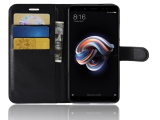 Xiaomi Redmi Note 5 Lederhülle Portemonnaie Karten Etui schwarz