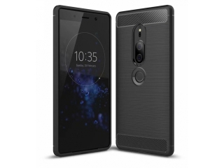 Sony Xperia XZ2 Premium Carbon Gummi Hülle TPU Case schwarz