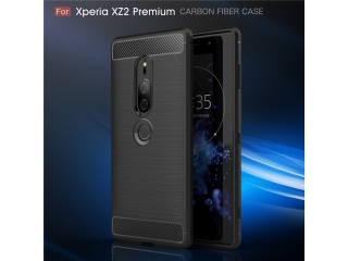 Sony Xperia XZ2 Premium Carbon Gummi Hülle TPU Case schwarz