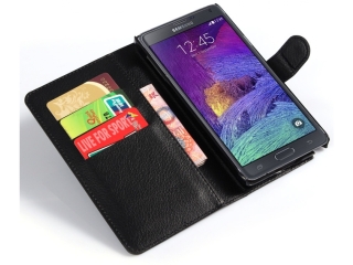 Samsung Galaxy Note4 Lederhülle Portemonnaie Karten Etui schwarz