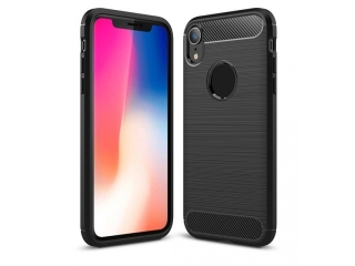 Apple iPhone XR Carbon Gummi Hülle TPU Case schwarz