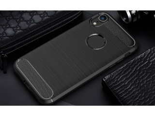Apple iPhone XR Carbon Gummi Hülle TPU Case schwarz