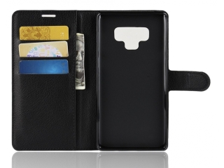 Samsung Galaxy Note9 Lederhülle Portemonnaie Karten Etui schwarz