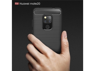 Huawei Mate 20 Carbon Gummi Hülle TPU Case schwarz