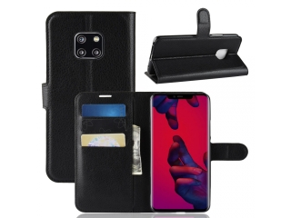 Huawei Mate 20 Pro Lederhülle Portemonnaie Karten Etui schwarz