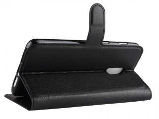 OnePlus 6T Lederhülle Portemonnaie Karten Etui schwarz