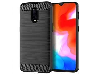 OnePlus 6T Carbon Gummi Hülle TPU Case schwarz