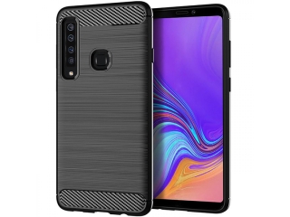 Samsung Galaxy A9 2018 Carbon Gummi Hülle TPU Case schwarz