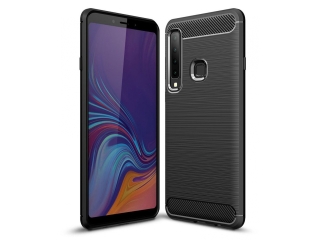 Samsung Galaxy A9 2018 Carbon Gummi Hülle TPU Case schwarz