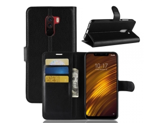 Xiaomi POCOPHONE F1 Lederhülle Portemonnaie Karten Etui schwarz