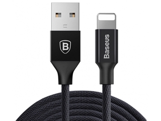 Baseus Nylon Lightning USB PC Ladekabel Datenkabel 1.2 Meter - schwarz