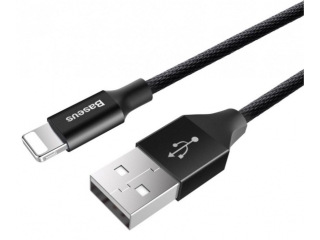 Baseus Nylon Lightning USB PC Ladekabel Datenkabel 1.2 Meter - schwarz