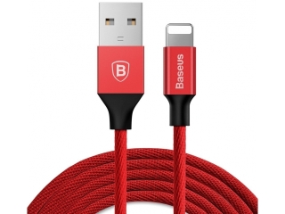 Baseus Nylon Lightning USB PC Ladekabel Datenkabel 1.8 Meter - rot