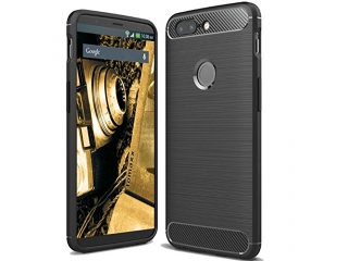 Huawei P Smart Carbon Gummi Hülle TPU Case schwarz