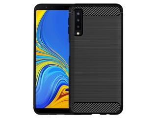 Samsung Galaxy A7 2018 Carbon Gummi Hülle TPU Case schwarz