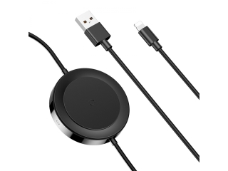 Baseus 2in1 Wireless Charger mit integriertem Lightning Kabel schwarz