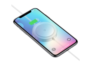 Baseus 2in1 Wireless Charger mit integriertem Lightning Kabel weiss