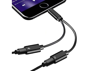 Lightning Adapter Audio Headphone and Charge iPhone Splitter Kabel