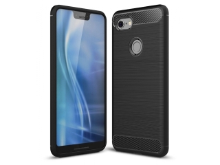 Google Pixel 3 Carbon Gummi Hülle TPU Case schwarz